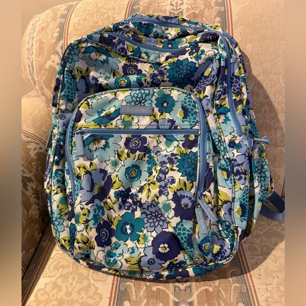 Vera Bradley Women's Laptop Backpack Blueberry Blooms